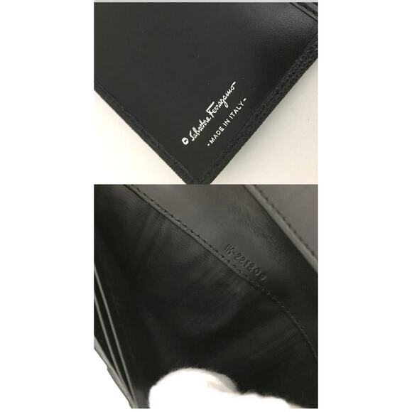 Salvatore Ferragamo Black Embossed Leather Long Bifold Wallet EUC - Picture 8 of 8